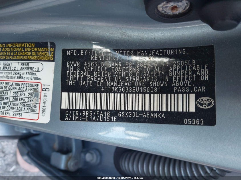 4T1BK36B36U150081 2006 TOYOTA AVALON photo no. 9