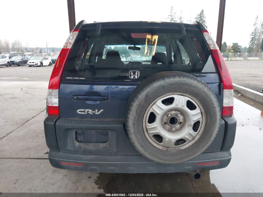 2006 Honda Cr-V Lx VIN: JHLRD78536C057596 Lot: 43831943