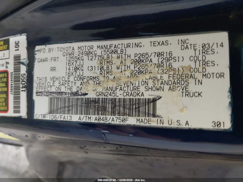 2006 Toyota Tacoma VIN: 5TETX22N16Z272580 Lot: 43832748
