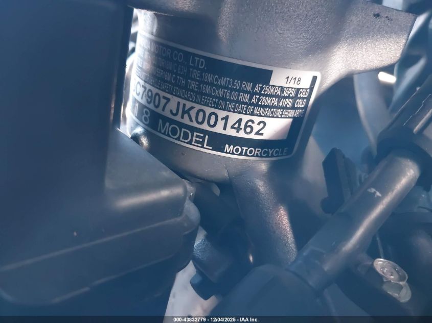 2018 Honda Gl1800 VIN: JH2SC7907JK001462 Lot: 43832779