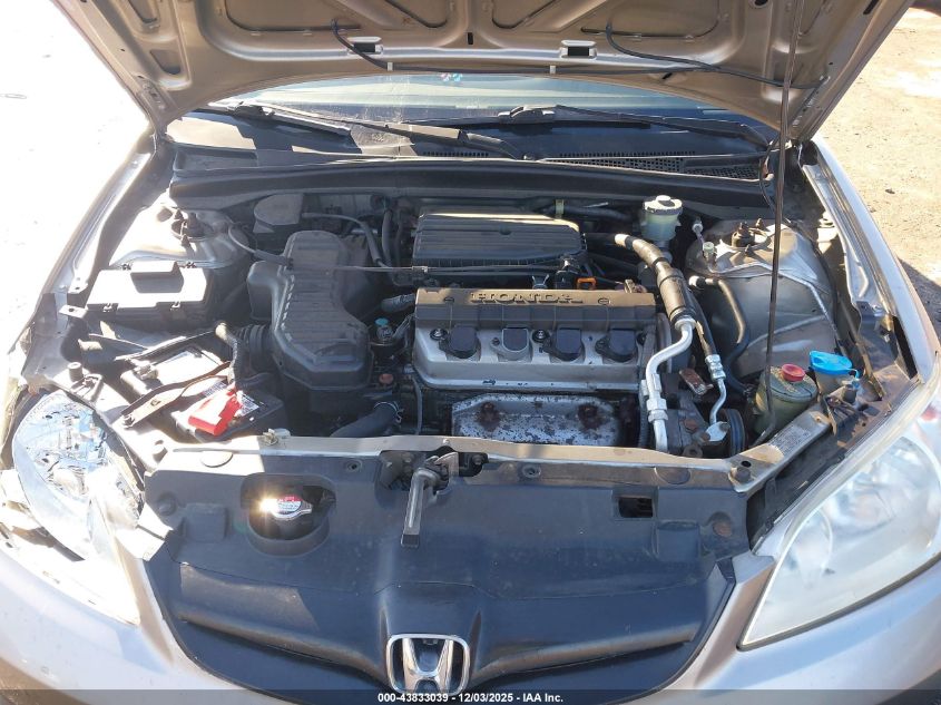 2005 Honda Civic Lx VIN: JHMES165X5S003362 Lot: 43833039