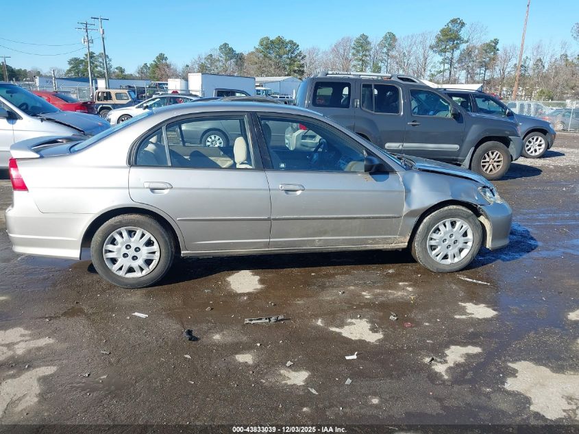 2005 Honda Civic Lx VIN: JHMES165X5S003362 Lot: 43833039
