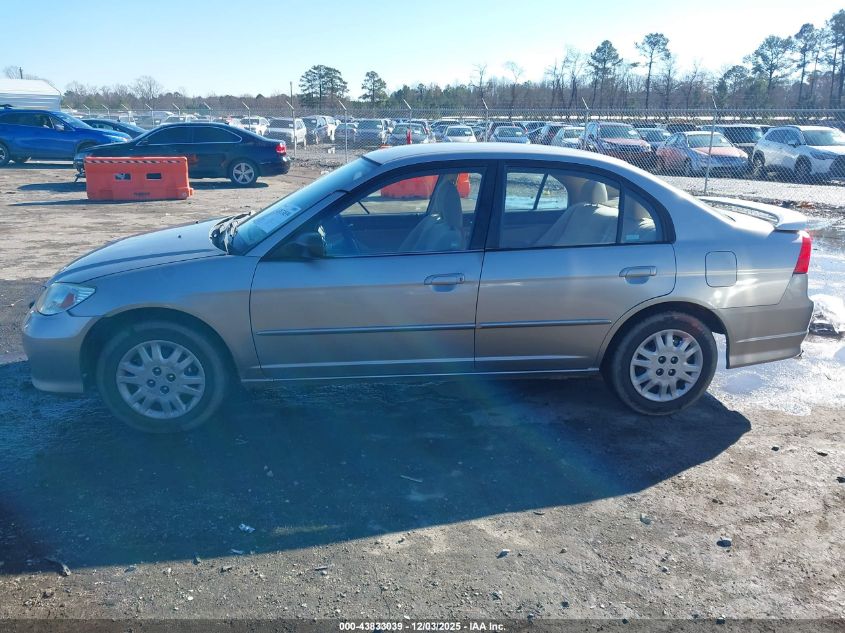 2005 Honda Civic Lx VIN: JHMES165X5S003362 Lot: 43833039