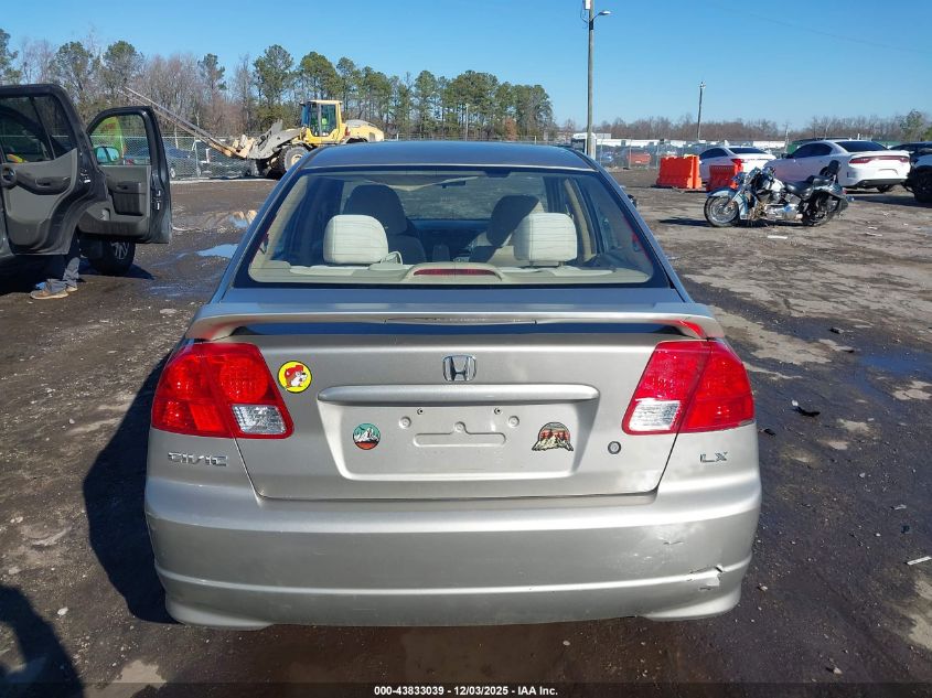 2005 Honda Civic Lx VIN: JHMES165X5S003362 Lot: 43833039