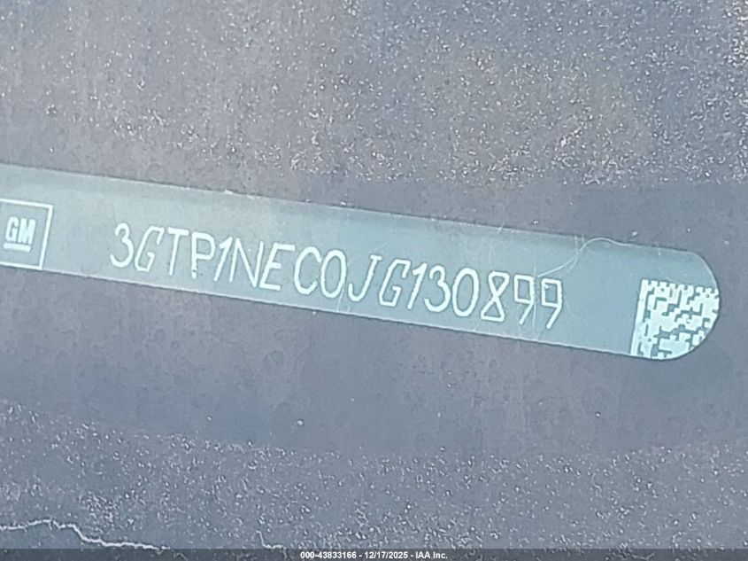 2018 GMC Sierra 1500 Slt VIN: 3GTP1NEC0JG130899 Lot: 43833166