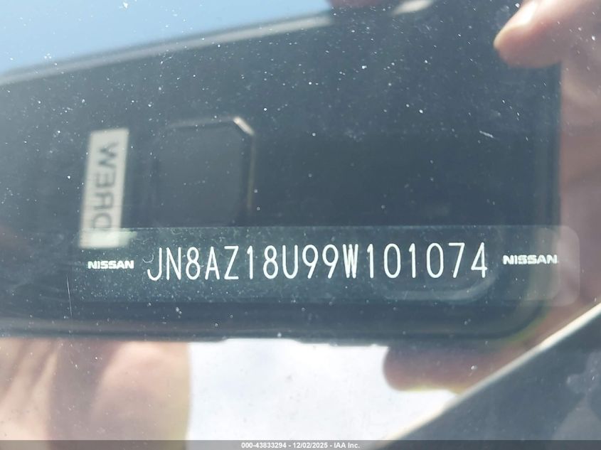 2009 Nissan Murano S VIN: JN8AZ18U99W101074 Lot: 43833294