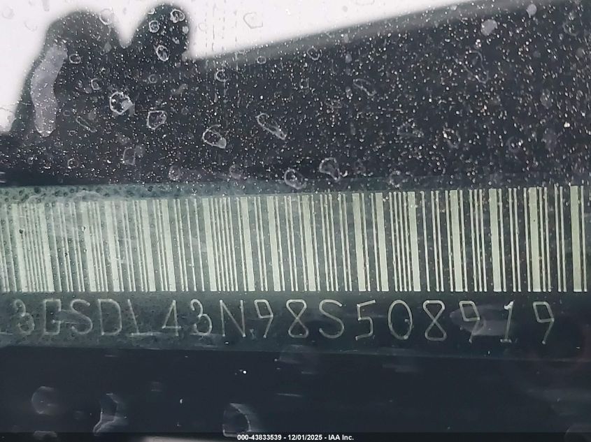 2008 Saturn Vue V6 Xe VIN: 3GSDL43N98S508919 Lot: 43833539