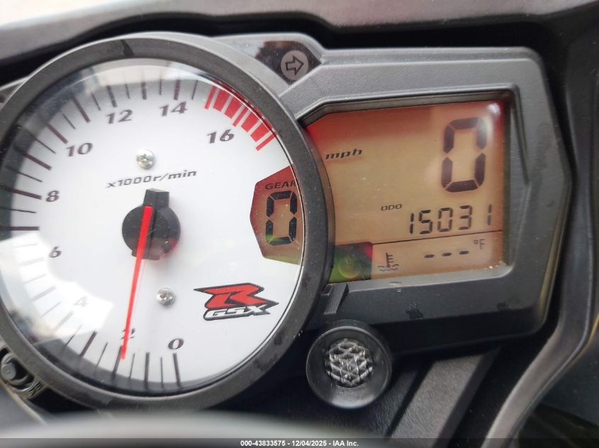 2007 Suzuki Gsx-R750 VIN: JS1GR7KA072107089 Lot: 43833575