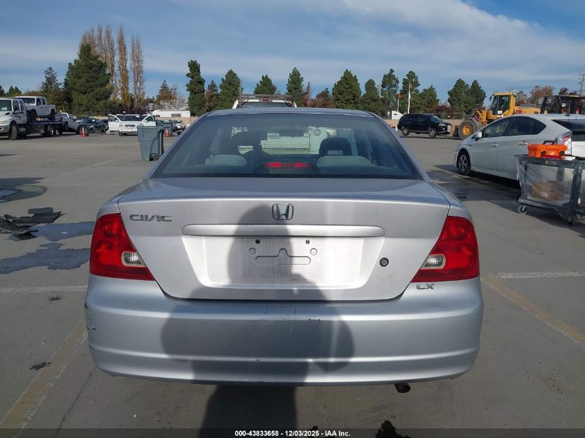 2002 Honda Civic Lx VIN: 1HGEM22522L013205 Lot: 43833658