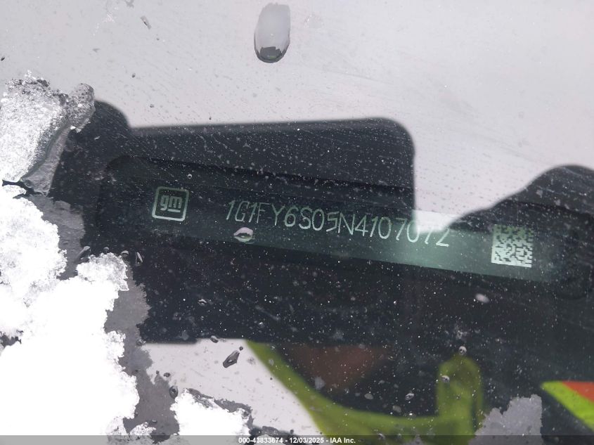 2022 Chevrolet Bolt Euv Fwd Lt VIN: 1G1FY6S05N4107072 Lot: 43833674