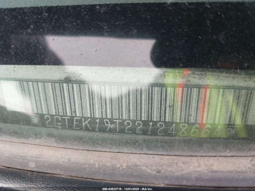 2002 GMC Sierra 1500 Sle VIN: 2GTEK19T221248664 Lot: 43833716