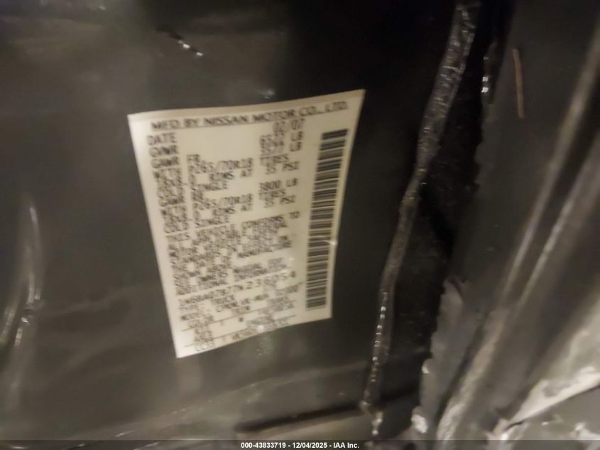 2007 Nissan Titan Le VIN: 1N6BA07B77N236054 Lot: 43833719