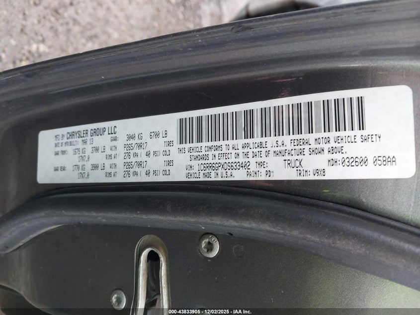 1C6RR6GPXDS633402 2013 RAM 1500 photo no. 9