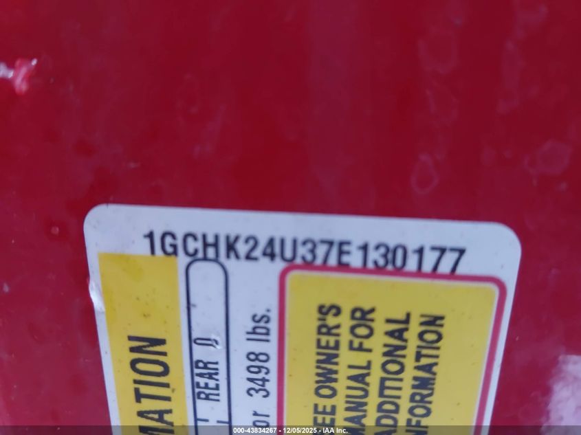2007 Chevrolet Silverado 2500Hd Classic Lt1 VIN: 1GCHK24U37E130177 Lot: 43834267