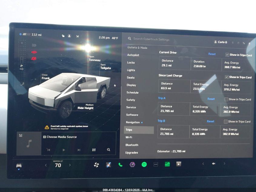 2024 Tesla Cybertruck All-Wheel Drive VIN: 7G2CEHED1RA042369 Lot: 43834364