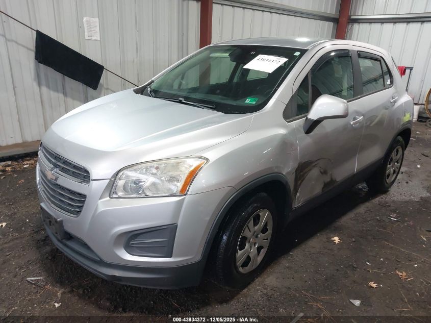 2016 Chevrolet Trax 1Ls VIN: KL7CJKSB4GB582491 Lot: 43834372