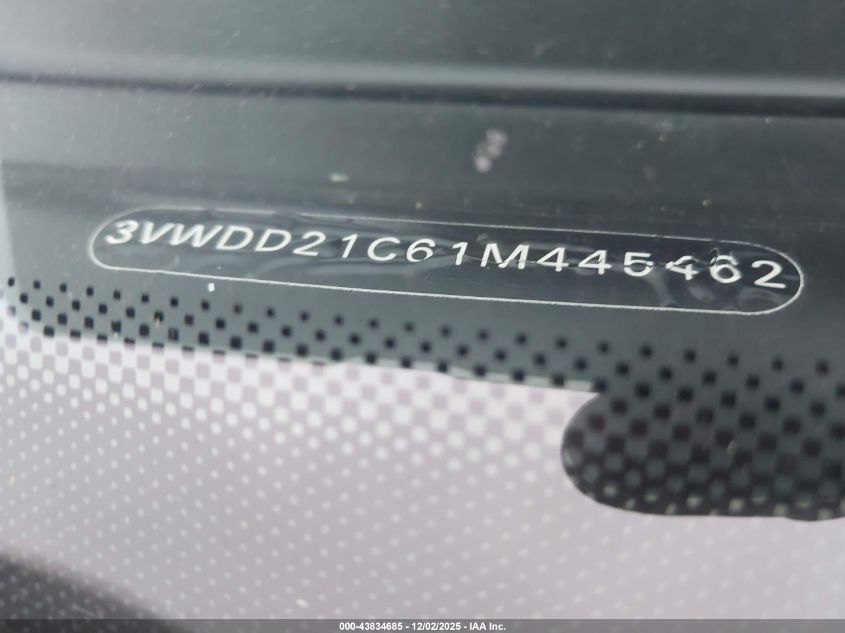 2001 Volkswagen New Beetle Glx VIN: 3VWDD21C61M445462 Lot: 43834685