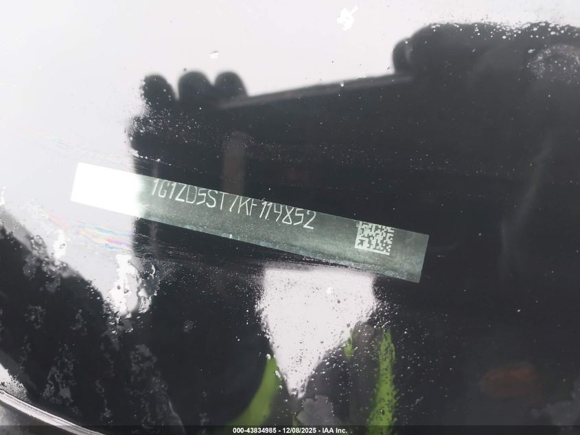 2019 Chevrolet Malibu Lt VIN: 1G1ZD5ST7KF119852 Lot: 43834985