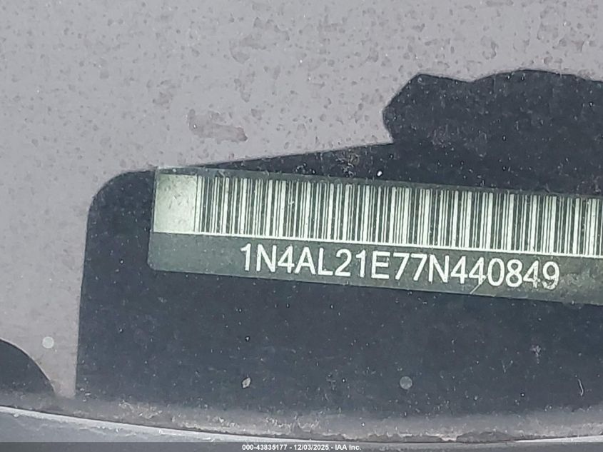 2007 Nissan Altima 2.5 S VIN: 1N4AL21E77N440849 Lot: 43835177