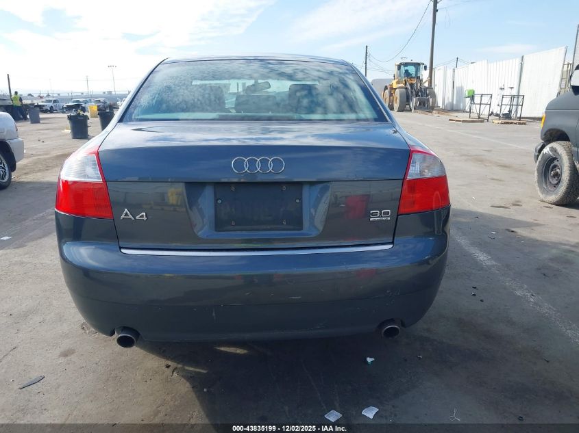 2003 Audi A4 3.0 VIN: WAULT68E03A352837 Lot: 43835199