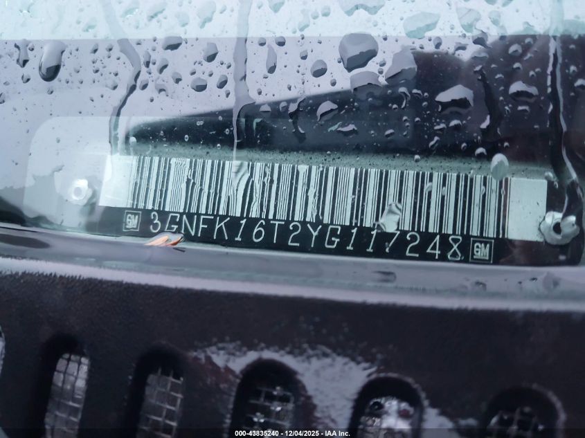 2000 Chevrolet Suburban 1500 Lt VIN: 3GNFK16T2YG117248 Lot: 43835240