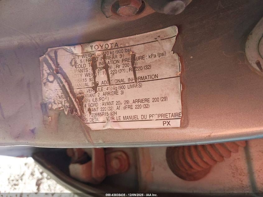 2000 Toyota Camry Le VIN: JT2BG22K1Y0465020 Lot: 43835435