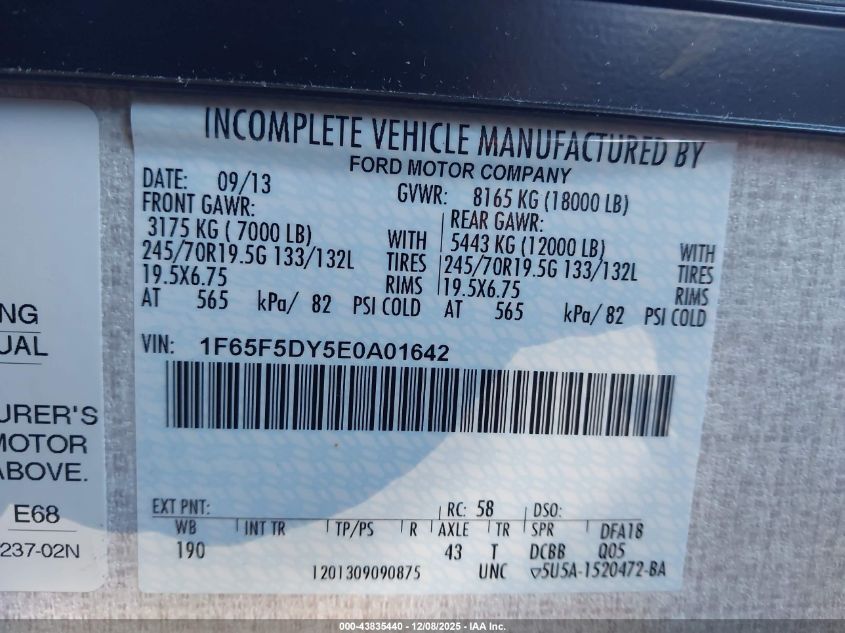 2014 Ford F53 - 1F65F5DY5E0A01642