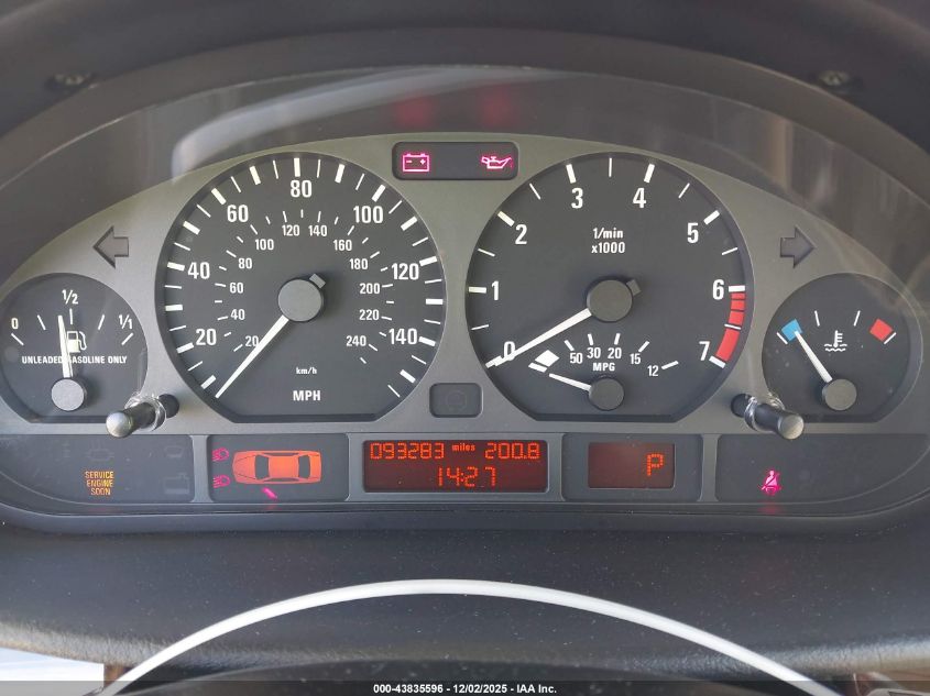 2000 BMW 323I VIN: WBAAM3345YFP79698 Lot: 43835596