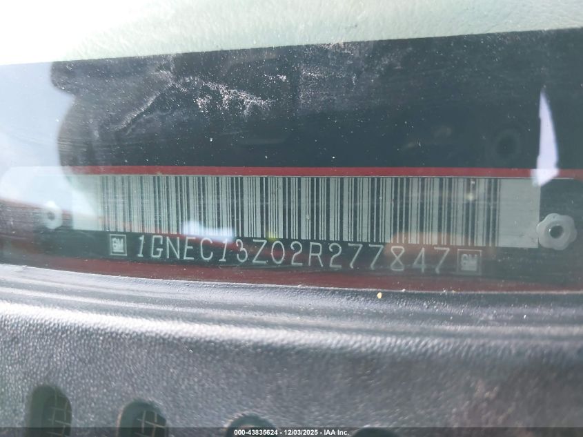 2002 Chevrolet Tahoe Lt VIN: 1GNEC13Z02R277847 Lot: 43835624