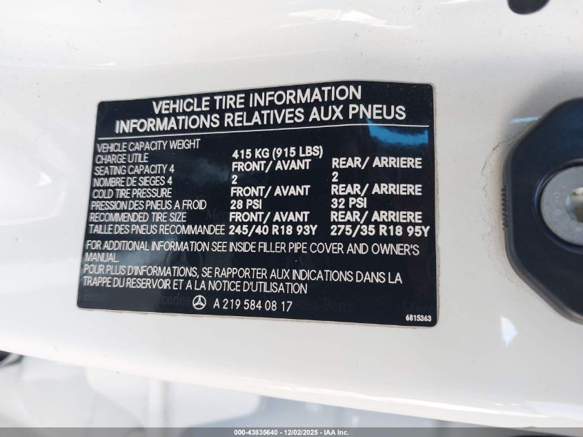 2006 Mercedes-Benz Cls 500 VIN: WDDDJ75X16A015290 Lot: 43835640