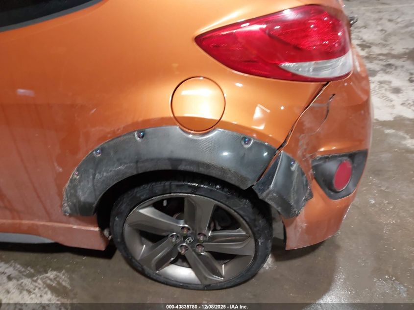 2013 Hyundai Veloster Turbo W/Black VIN: KMHTC6AE2DU111452 Lot: 43835780