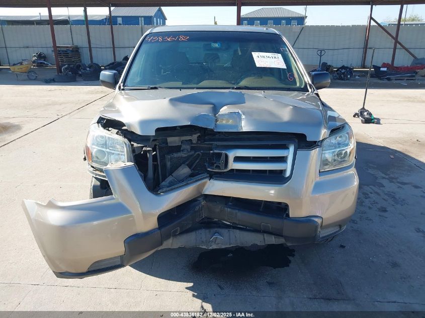 2006 Honda Pilot Lx VIN: 2HKYF18156H543361 Lot: 43836182