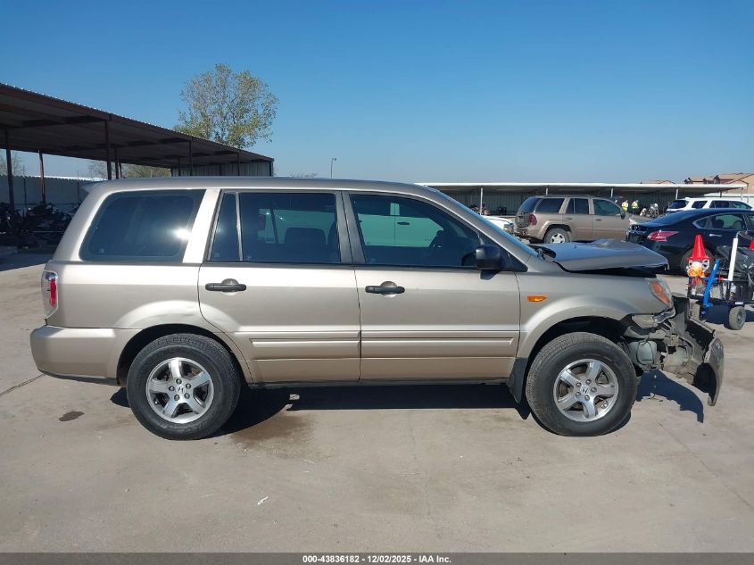 2006 Honda Pilot Lx VIN: 2HKYF18156H543361 Lot: 43836182