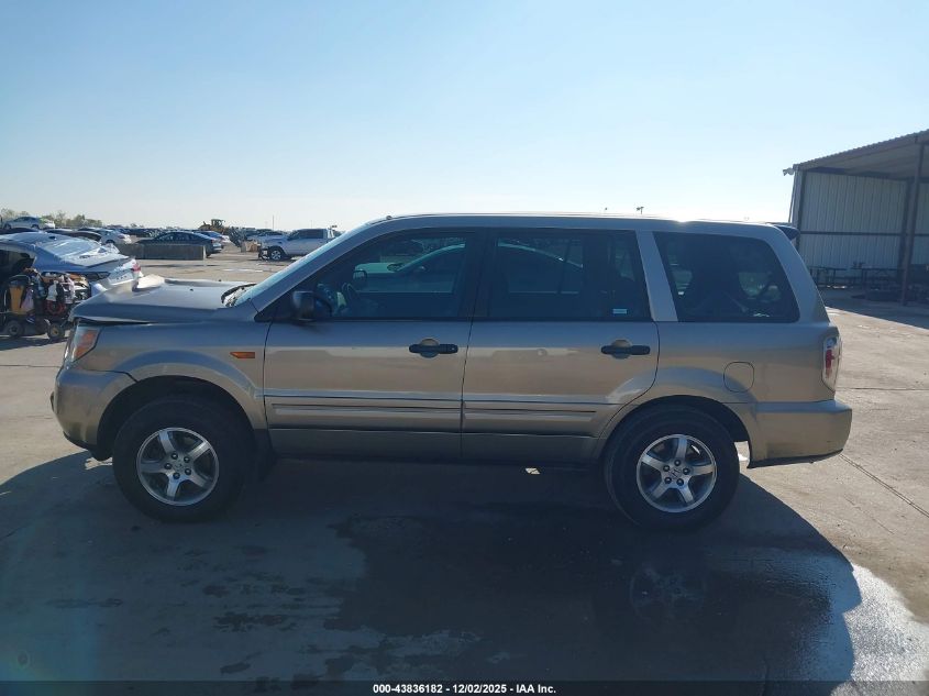 2006 Honda Pilot Lx VIN: 2HKYF18156H543361 Lot: 43836182