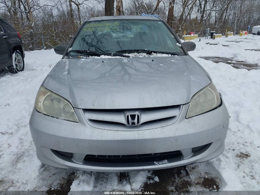 2005 Honda Civic Lx VIN: 2HGES16535H590417 Lot: 43836300