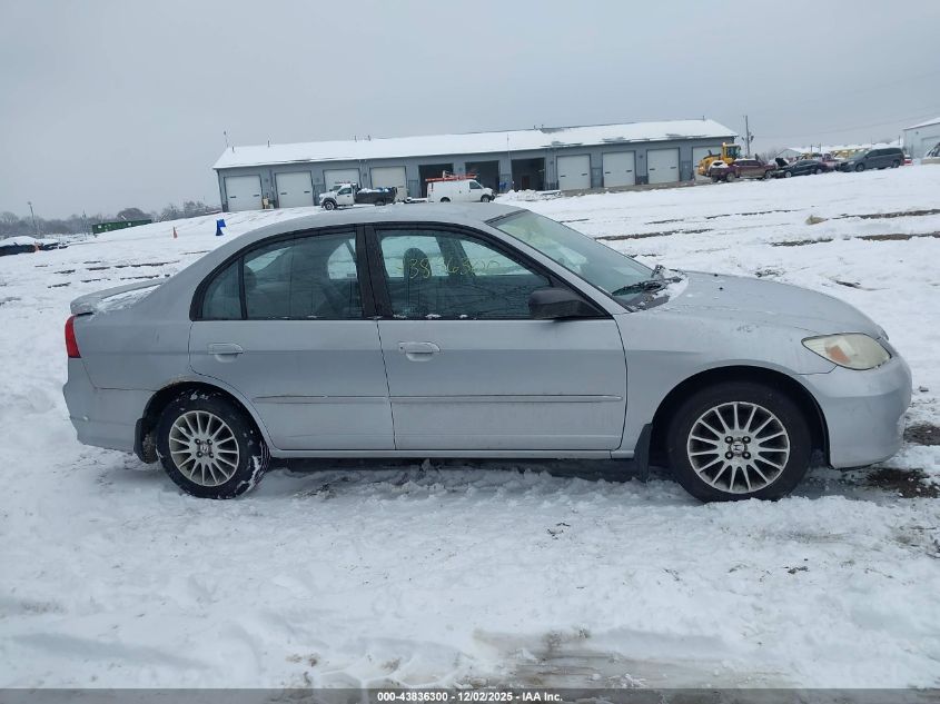 2005 Honda Civic Lx VIN: 2HGES16535H590417 Lot: 43836300