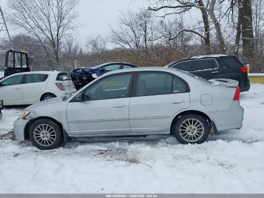 2005 Honda Civic Lx VIN: 2HGES16535H590417 Lot: 43836300