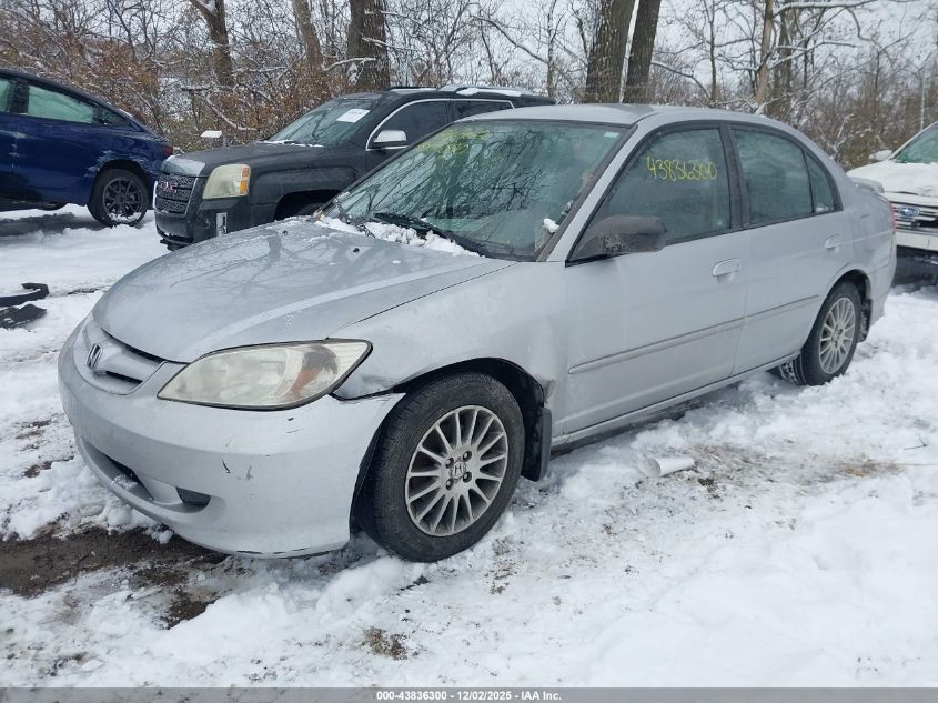2005 Honda Civic Lx VIN: 2HGES16535H590417 Lot: 43836300