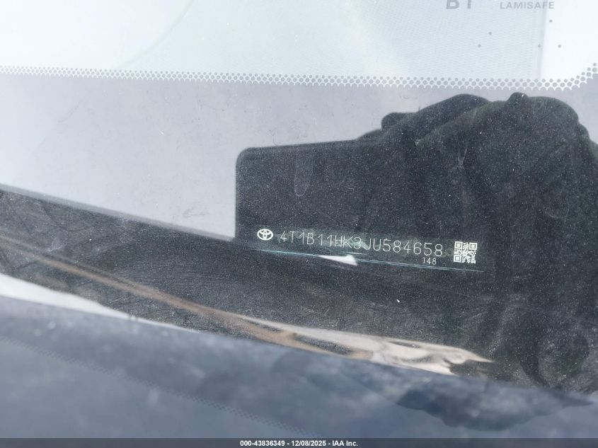 2018 Toyota Camry Se VIN: 4T1B11HK3JU584658 Lot: 43836349