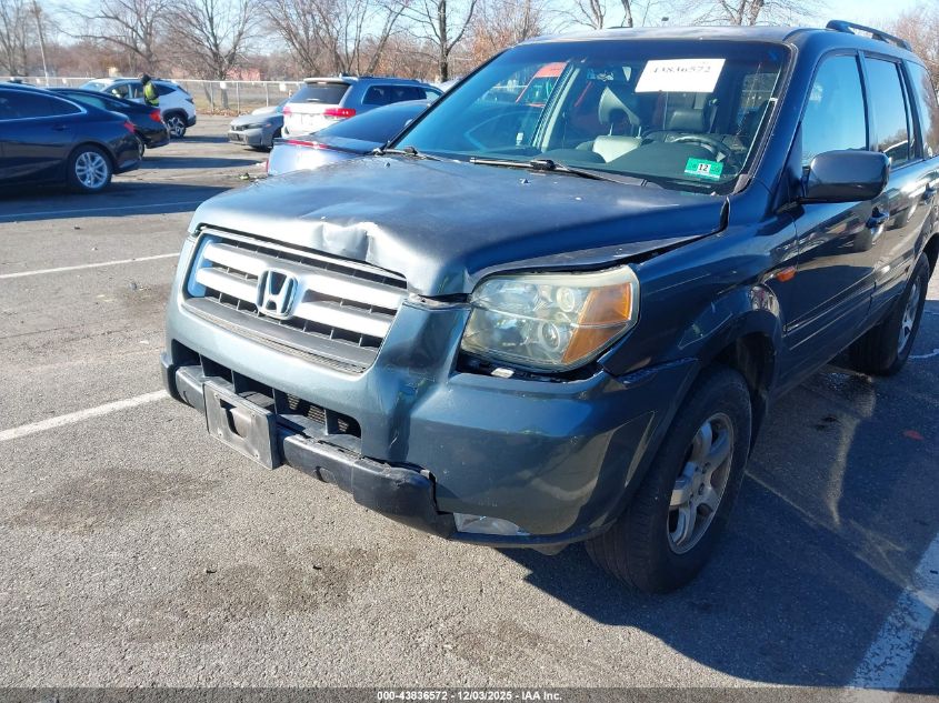 2006 Honda Pilot Ex-L VIN: 2HKYF18546H516591 Lot: 43836572