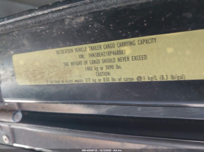 2019 Genesis Supreme 26' VIN: 7HN3BEH21KP468881 Lot: 43836732