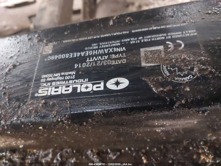 2014 Polaris Ranger 570 Crew VIN: 4XAWH6EA4EE800499 Lot: 43836781