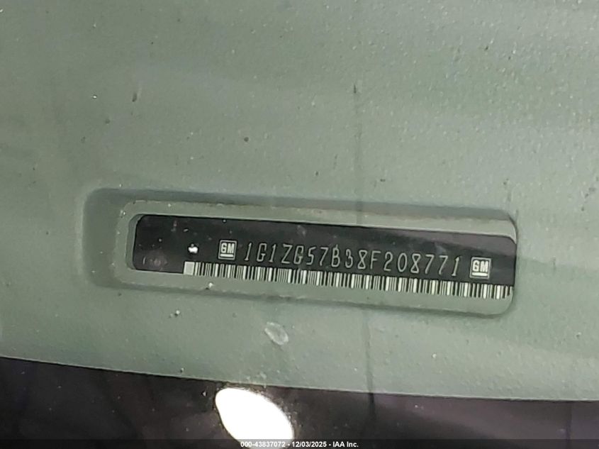 2008 Chevrolet Malibu Ls VIN: 1G1ZG57B38F208771 Lot: 43837072