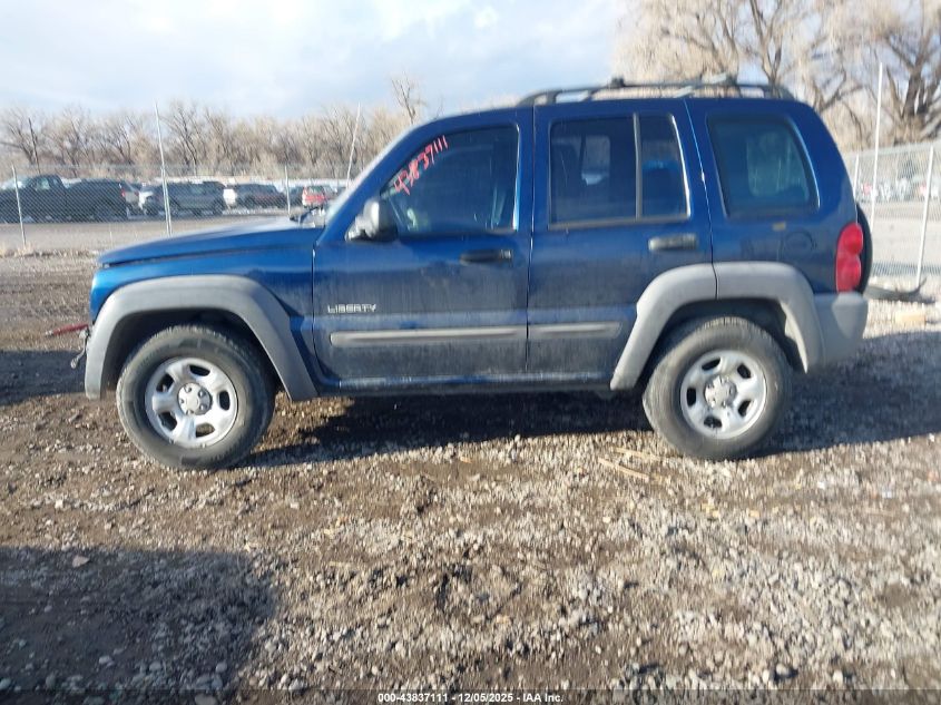 2004 Jeep Liberty Sport VIN: 1J4GL48K54W297704 Lot: 43837111