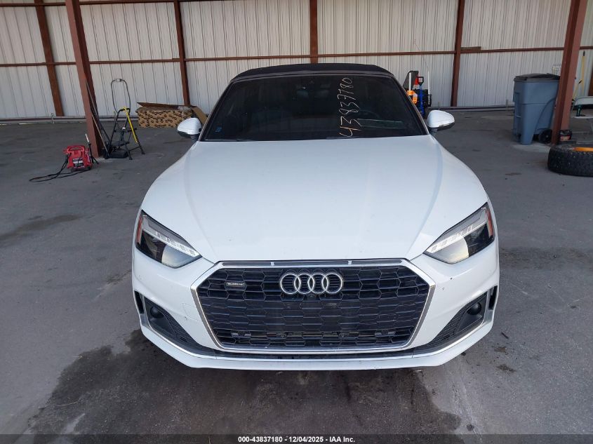 2022 Audi A5 Cabriolet Premium Plus 45 Tfsi Quattro S Tronic VIN: WAUWAGF56NN000529 Lot: 43837180