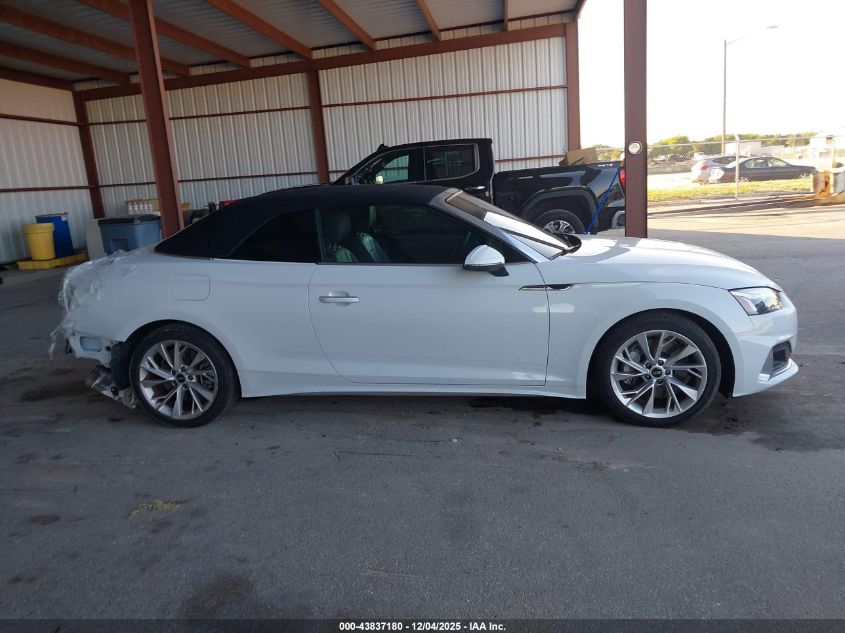 2022 Audi A5 Cabriolet Premium Plus 45 Tfsi Quattro S Tronic VIN: WAUWAGF56NN000529 Lot: 43837180