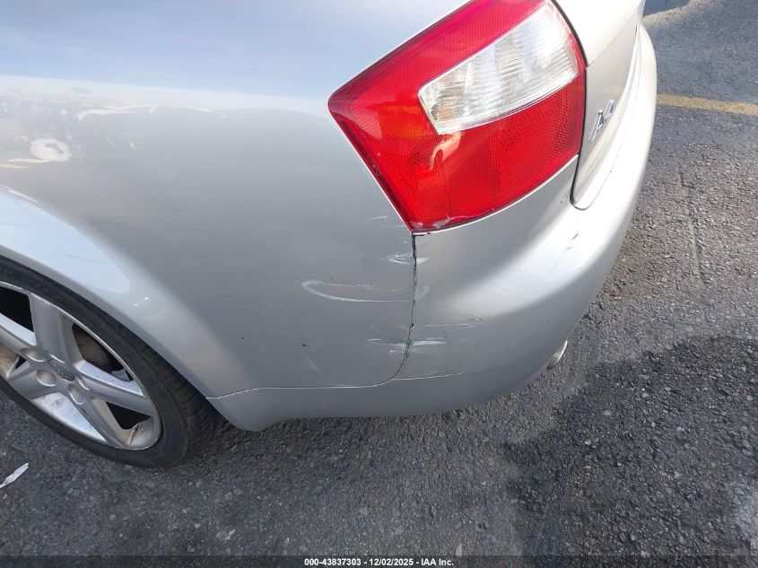 2005 Audi A4 3.0/3.0 Special Edition VIN: WAULT68E35A056620 Lot: 43837303