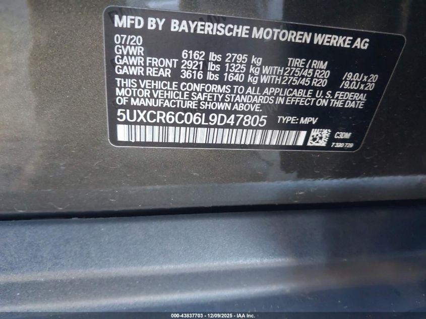 2020 BMW X5 - 5UXCR6C06L9D47805