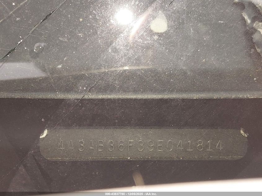 2009 Mitsubishi Galant Es/Sport Edition VIN: 4A3AB36F39E041814 Lot: 43837780