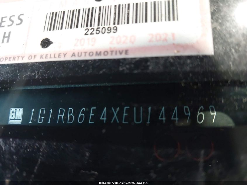 2014 Chevrolet Volt VIN: 1G1RB6E4XEU144969 Lot: 43837790